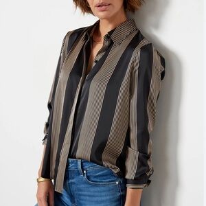 ☀️ New! EVEREVE Rylee Stripe Satin Button-Up Shirt